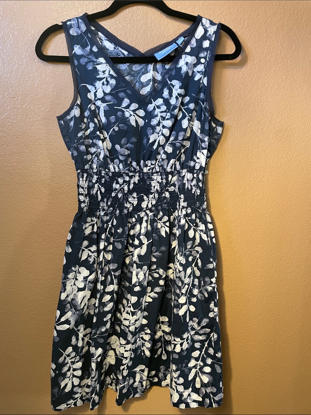 Simply Vera Vera Wang Navy Blue Sleeveless Floral Mini Dress
